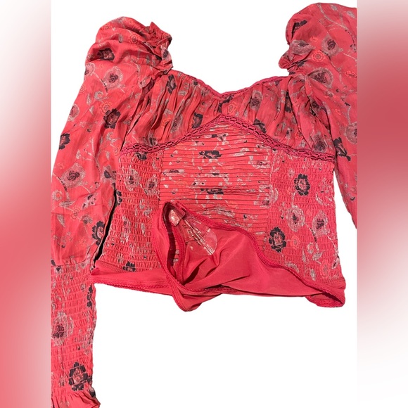 🆕 FREE PEOPLE Brunch Date Corset Bodysuit - Romantic Red - NWT - Picture 7 of 11